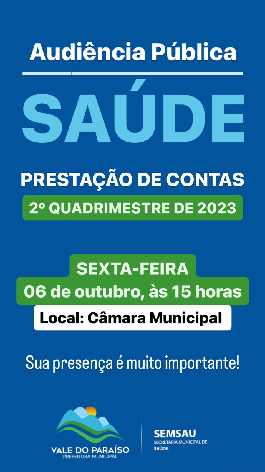 AUDIÊNCIA  PÚBLICA DA SECRETARIA MUNICIPAL DE SAÚDE